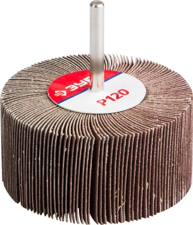 Круг шлифовальный ЗУБР &quot;МАСТЕР&quot; веерный лепестковый, на шпильке, тип КЛО, зерно-электрокорунд нормальный, P120, 40х80мм 36604-120 купить в Новом Уренгое