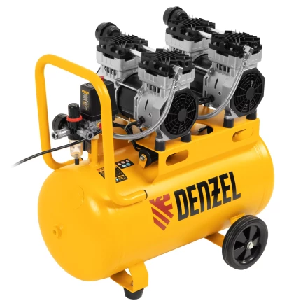 Компрессор безмасляный, малошумный Denzel DLS 1500/50, 1500 ВТ, 2x750, 50 л, 260 л/мин купить в Новом Уренгое