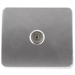 Розетка СВЕТОЗАР "ГАММА" телевизионная, без вставки и рамки, цвет светло-серый металлик SV-54115-SM