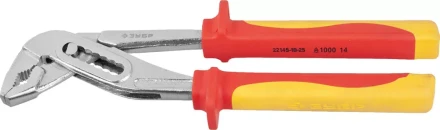 Клещи ЗУБР &quot;ПРОФЕССИОНАЛ&quot; &quot;ПРОФИЭЛЕКТРИК&quot;, диэлектрические, переставные, двухкомп рукоятка, до ~1000В, 250мм 22145-10-25 купить в Новом Уренгое