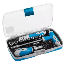 Набор ЗУБР Отвертка "ЭКСПЕРТ" реверс.с насадками, 2-хкомпон. ручка,битодерж. с Т-образ. ручкой, в пласт. боксе, 30 пред 25286-H30