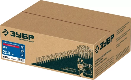 ЗУБР CRN 22 х 3.1 мм, барабанные гвозди кровельные оцинкованные, 9000 шт (305385-22) купить в Новом Уренгое