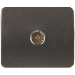 Розетка СВЕТОЗАР "ГАММА" телевизионная, без вставки и рамки, цвет темно-серый металлик SV-54115-DM