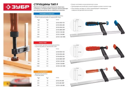 Струбцина ЗУБР ПС-хх усиленная серия ПРОФЕССИОНАЛ купить в Новом Уренгое