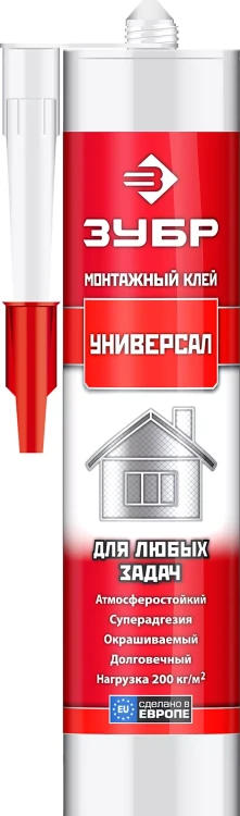 Универсальный монтажный клей ЗУБР ЭКСПЕРТ белый 300 мл 41331 купить в Новом Уренгое