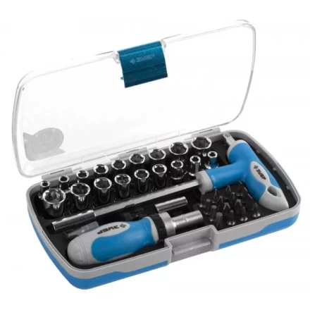 Набор ЗУБР Отвертка &quot;ЭКСПЕРТ&quot; реверс. с насадками, 2-хкомп. ручка, битодерж. с Т-образ. ручкой, в пласт.боксе, 38пред. 25289-H38 купить в Новом Уренгое