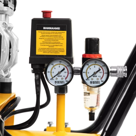 Компрессор безмасляный, малошумный Denzel DLS 3300/100, 3300 Вт,3x1100, 100 л, 570 л/мин ,блок управления купить в Новом Уренгое