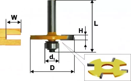 Фреза кромочная фальцевая Ф50,8Х6 мм хвостовик 8 мм Энкор 46350 купить в Новом Уренгое