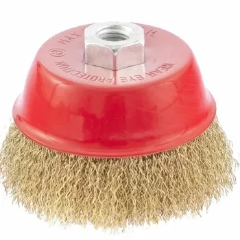 Щетка для УШМ 75 мм М14 чашка латунированная витая проволока MATRIX 74604 купить в Новом Уренгое