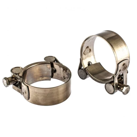 Хомуты металлические силовые 48-51 мм ширина 22 мм шарнирный W4 2 шт Сибртех 475393 купить в Новом Уренгое