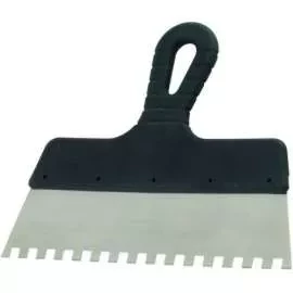 Шпатель из нержавеющей стали 150 мм зуб 6х6 мм пластмассовая ручка Россия 85115 купить в Новом Уренгое