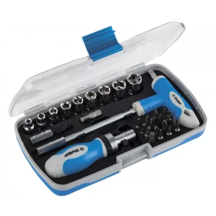 Набор ЗУБР Отвертка &quot;ЭКСПЕРТ&quot; реверс. с насадками, 2-хкомп.ручка,битодерж. с Т-образ.ручкой, в пласт. боксе, 29пред. 25285-H29 купить в Новом Уренгое