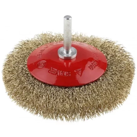 ЗУБР &quot;ПРОФЕССИОНАЛ&quot;. Щетка коническая для дрели, витая латунированная стальная проволока 0,3мм, 100мм 35233-100_z02 купить в Новом Уренгое