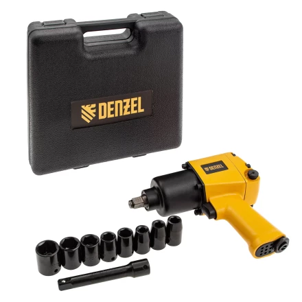 Ударный пневмогайковерт IW860+набор головок, 1/2&quot;, 7000 об/мин, 868 Нм Denzel 57473 купить в Новом Уренгое