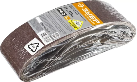 ЗУБР 75х457 мм, P40, лента шлифовальная СТАНДАРТ, для ЛШМ, 5 шт. (35342-040) купить в Новом Уренгое