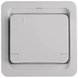 Розетка СВЕТОЗАР "ГАММА" одинарная с крышкой, с заземлением, цвет белый,16А/~250В SV-54110-W