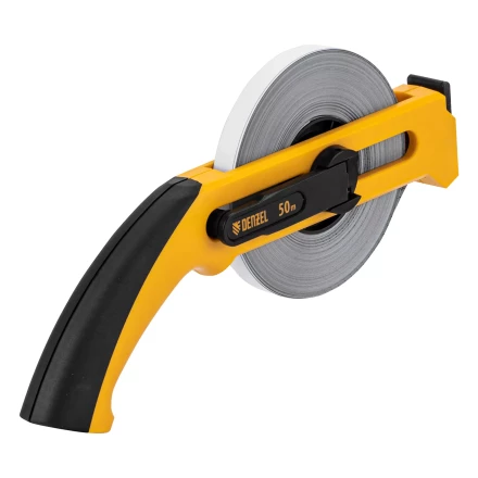 Рулетка геодезическая 50 м х 13 мм Denzel 31492, открытый корпус, металлическая лента купить в Новом Уренгое