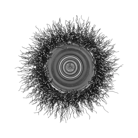 Щетка для дрели, 50 мм, Чашка, со шпилькой, нержавеющая витая проволока Denzel 744633 купить в Новом Уренгое