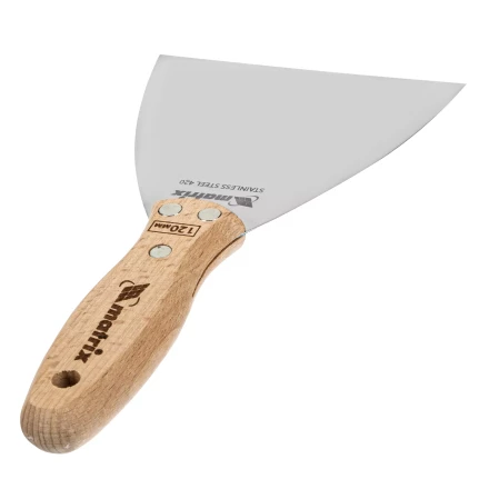 Шпательная лопатка из нержавеющей стали Matrix, 120 мм, буковая рукоятка, EFP 85618 купить в Новом Уренгое