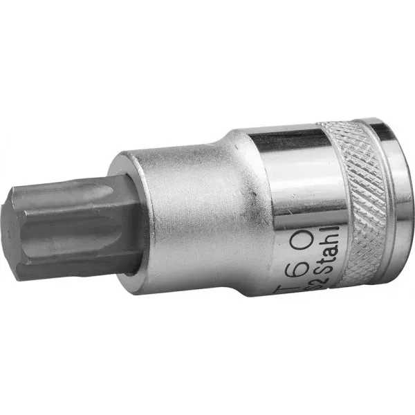 Торцовая бита-головка KRAFTOOL "INDUSTRIE QUALITAT", материал S2, TORX, сатинированная, 1/2", Т60 27905-60_z01 купить в Новом Уренгое