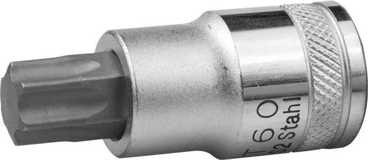 Торцовая бита-головка KRAFTOOL "INDUSTRIE QUALITAT", материал S2, TORX, сатинированная, 1/2", Т60 27905-60_z01 купить в Новом Уренгое