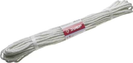 Фал ЗУБР капроновый, d=6,0 мм, 20 м, 650 кгс, 20,5 ктекс 50210-06 купить в Новом Уренгое