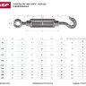 Талреп ЗУБР "ПРОФЕССИОНАЛ"  DIN 1480, крюк-кольцо, оцинкованный, кованая натяжная муфта, М20, ТФ20, 1 шт 4-304355-20 купить в Новом Уренгое
