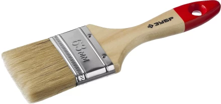 Кисть плоская  ЗУБР &quot;УНИВЕРСАЛ-МАСТЕР&quot;, натуральная щетина, деревянная ручка, 63мм 4-01003-063 купить в Новом Уренгое