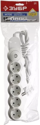 Удлинители электрические М700 5 гнезд с кнопкой серия МАСТЕР купить в Новом Уренгое