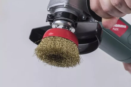 Кордщетка HAMMER чаша 75мм для УШМ гофрированная латунированная сталь (207-102) купить в Новом Уренгое