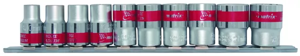 Набор универсальных торцевых головок 1/4", Spline, CrV, 10шт., 4-13мм Matrix 13599 купить в Новом Уренгое