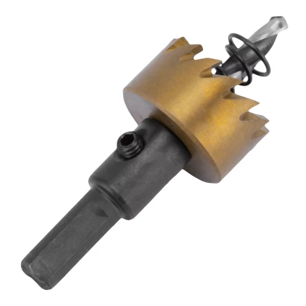 Коронка по металлу HSS, 25 мм, нитридтитановое покрытие Denzel 724104 купить в Новом Уренгое