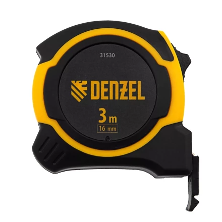 Рулетка Denzel 3м х 16мм, двухкомп. корпус, магнитный обрезиненный зацеп, 31530 купить в Новом Уренгое