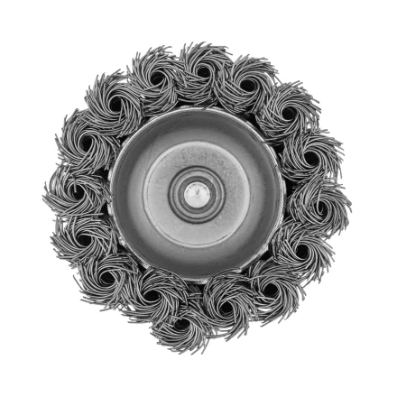 Щетка для дрели Denzel, 65 мм, Чашка, со шпилькой, нержавеющая крученая проволока 744643 купить в Новом Уренгое