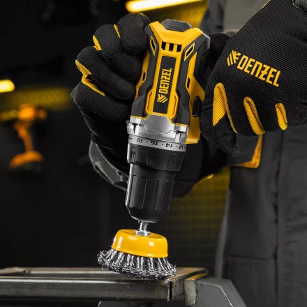 Щетка для дрели Denzel, 65 мм, Чашка, со шпилькой, нержавеющая крученая проволока 744643 купить в Новом Уренгое