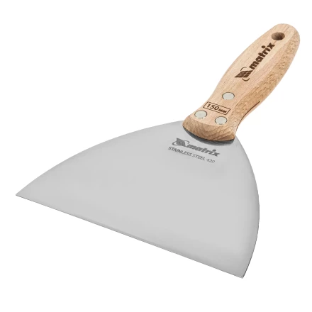 Шпательная лопатка из нержавеющей стали Matrix, 150 мм, буковая рукоятка, EFP 85619 купить в Новом Уренгое