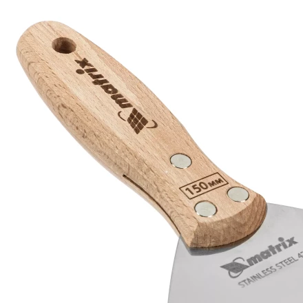 Шпательная лопатка из нержавеющей стали Matrix, 150 мм, буковая рукоятка, EFP 85619 купить в Новом Уренгое