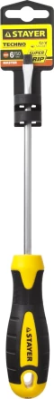 Отвертка STAYER &quot;MASTER&quot; &quot;ТECHNO&quot;, двухкомпонентная рукоятка, магнитный наконечник, Cr-V, SL6,0x150мм 2507-06-15_z02 купить в Новом Уренгое