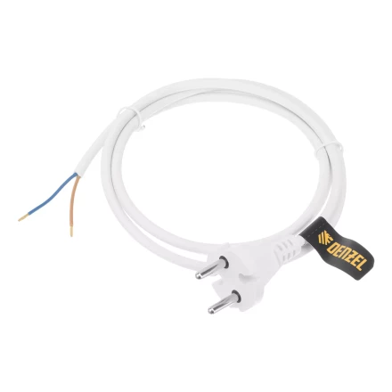 Шнур сетевой Denzel Energy Series, ПВС, 1,5 м, 2 x 1 мм, с неразборной вилкой, белый, 3 м, 37660 купить в Новом Уренгое