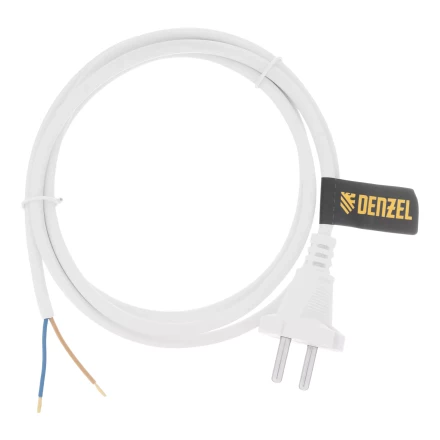 Шнур сетевой Denzel Energy Series, ПВС, 1,5 м, 2 x 1 мм, с неразборной вилкой, белый, 3 м, 37660 купить в Новом Уренгое
