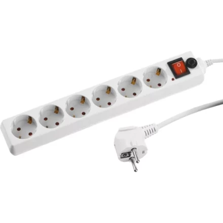 Сетевой фильтр STAYER &quot;MASTER&quot; электрический, 6 гнезд, заземление, макс. мощн. 2200 Вт, 3м 55067-3 купить в Новом Уренгое