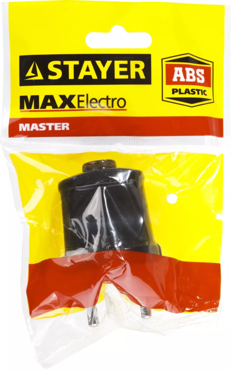 Вилка MAXElectro электрическая, 6А/220В, черная, STAYER 55150-B купить в Новом Уренгое