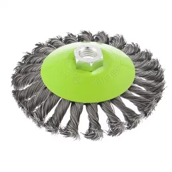 Щетка для УШМ 125 мм М14 &quot;тарелка&quot; крученая металлическая проволока СИБРТЕХ 746117 купить в Новом Уренгое