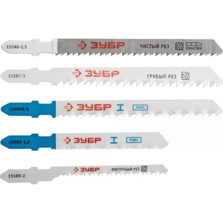 Набор ЗУБР &quot;ЭКСПЕРТ&quot; Полотна для эл/лобзика, по дереву, металлу, цветному металлу, EU-хвост., пласт. бокс,10шт 15581-H10 купить в Новом Уренгое