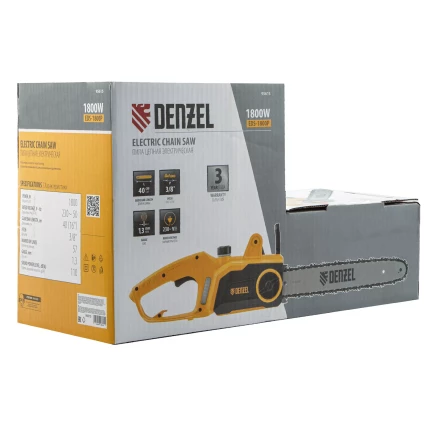 Пила цепная электрическая Denzel EDS-1800P 95615, 1.8 кВт,поперечная, шина 40 см, шаг 3/8, паз 1.3 мм, 57 звеньев купить в Новом Уренгое