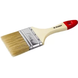 Кисть плоская ЗУБР "УНИВЕРСАЛ-МАСТЕР", натуральная щетина, деревянная ручка, 75мм 4-01003-075