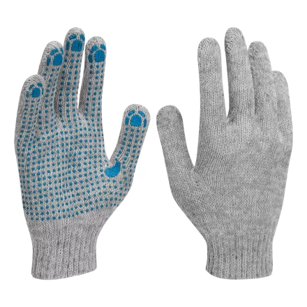 Перчатки трикотажные с ПВХ точкой, 5 пар в упаковке, БОПП-пакет, 7 класс// Россия 67837 купить в Новом Уренгое