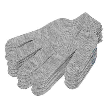 Перчатки трикотажные с ПВХ точкой, 5 пар в упаковке, БОПП-пакет, 7 класс// Россия 67837 купить в Новом Уренгое