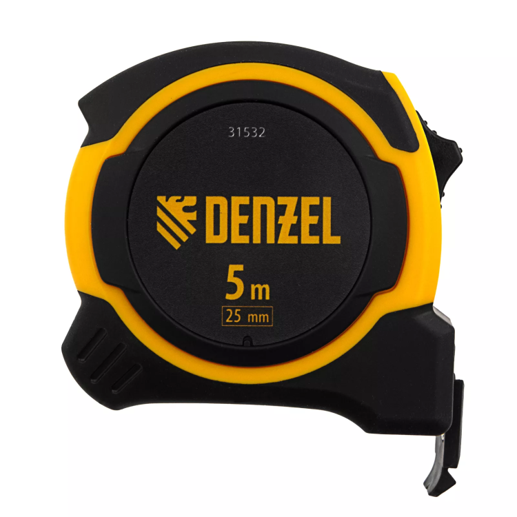 Рулетка Denzel 5м х 25мм, двухкомп. корпус, магнитный обрезиненный зацеп, 31532 купить в Новом Уренгое