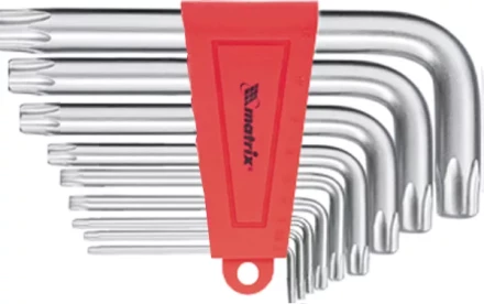 Набор ключей шестигранных имбусовых TORX, 9 шт: T10-T50,  CrV, короткие, сатин  MATRIX 12305 купить в Новом Уренгое